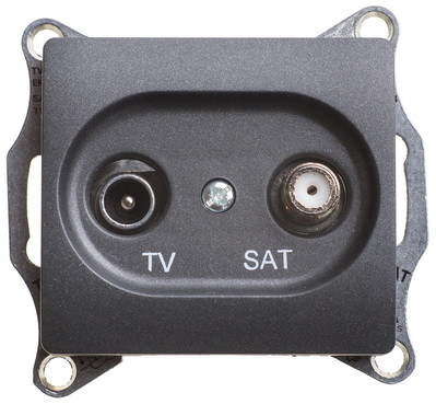 Изображение товара Розетка TV SAT проходная 4dB, антрацит Schneider Electric Glossa GSL000798