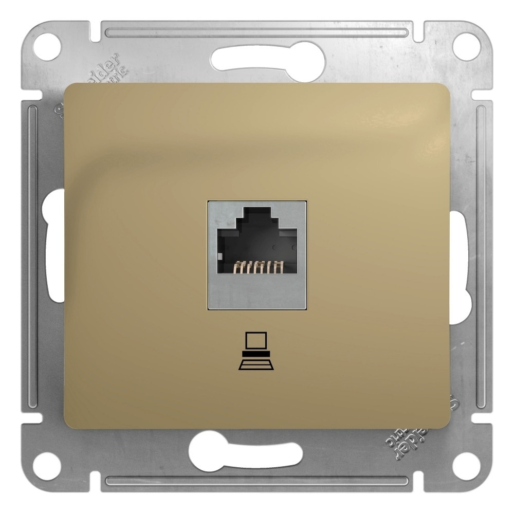Изображение товара Розетка компьютерная RJ45 кат.5E, титан Schneider Electric Glossa GSL000481K