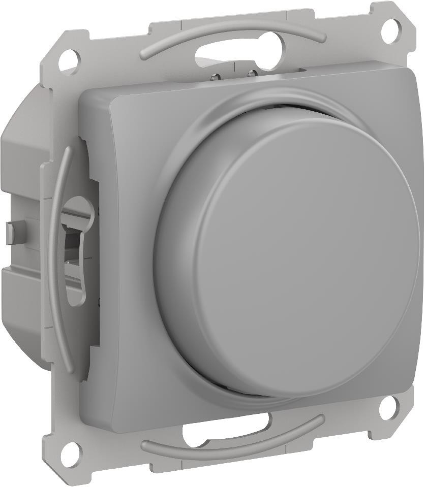 Изображение товара Светорегулятор (диммер) Schneider Electric Glossa поворотно-нажимной, LED, RC, 400Вт, мех.,  АЛЮМИНИЙ