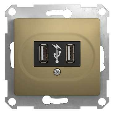 Изображение товара Розетка USB, титан Schneider Electric Glossa GSL000432