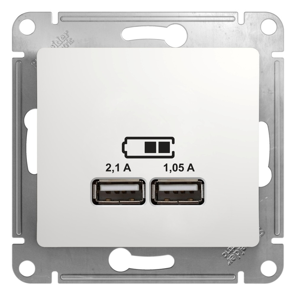Изображение товара Розетка зарядка usb 2 порта A+A 5V 2,1A GSL000133 Schneider Electric Glossa