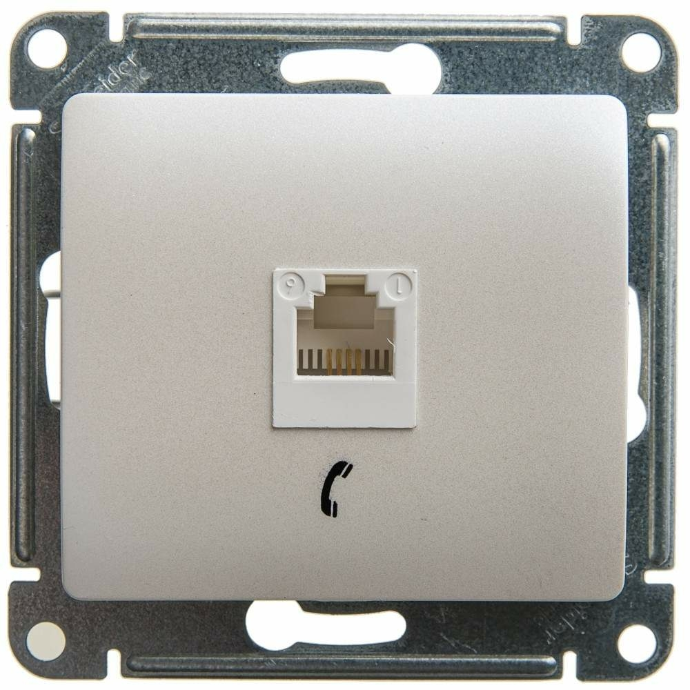 Изображение товара Розетка телефонная RJ11, перламутр Schneider Electric Glossa GSL000681T