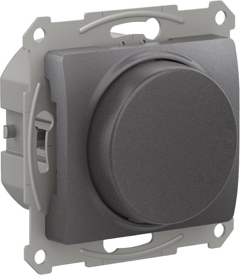 Изображение товара Светорегулятор поворотно-нажимной LED RC 315Вт Schneider Electric Glossa, графит GSL001330
