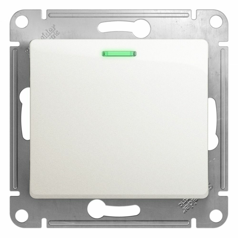 Изображение товара Переключатель 1 клав с подсветкой сх.6а, перламутр Schneider Electric Glossa GSL000663