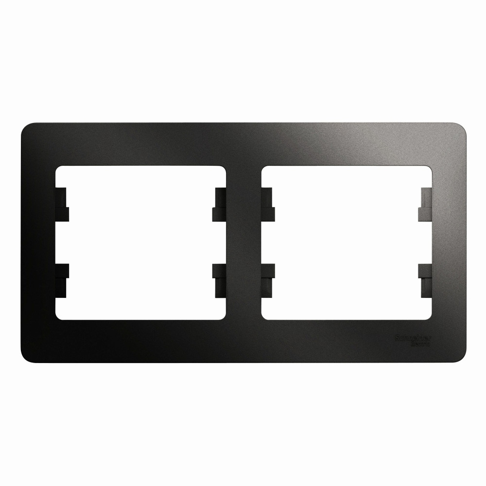 Изображение товара Рамка 2 пост горизонтальная, антрацит Schneider Electric Glossa GSL000702