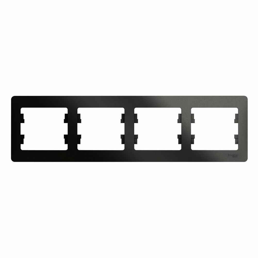 Изображение товара Рамка 4 поста горизонтальная, антрацит Schneider Electric Glossa GSL000704