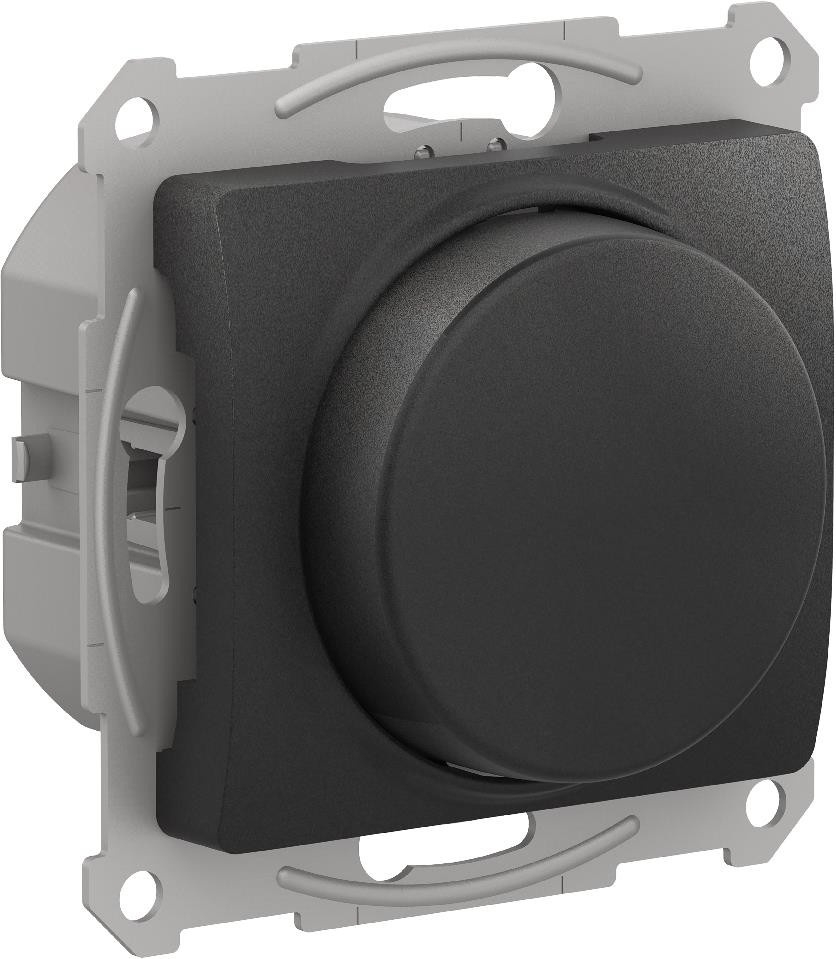 Изображение товара Светорегулятор (диммер) поворотно-нажимной LED RC 315Вт Schneider Electric Glossa, антрацит GSL000730