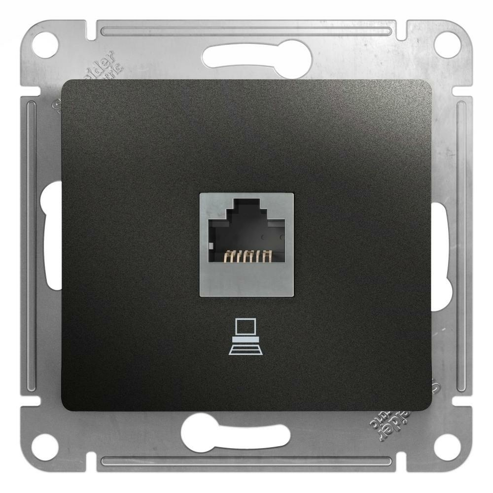 Изображение товара Розетка компьютерная RJ45 кат.5E, антрацит Schneider Electric Glossa GSL000781K
