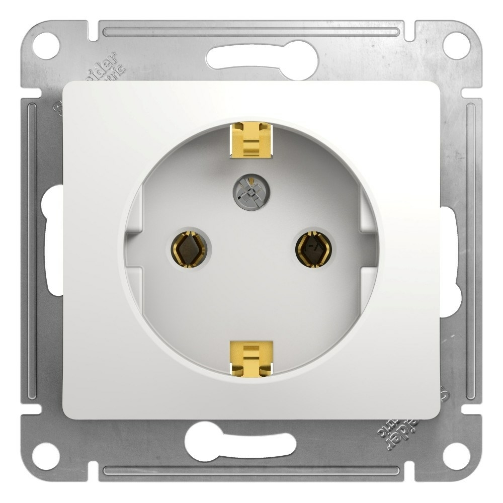 Изображение товара Розетка с заземлением, белый Schneider Electric Glossa GSL000143