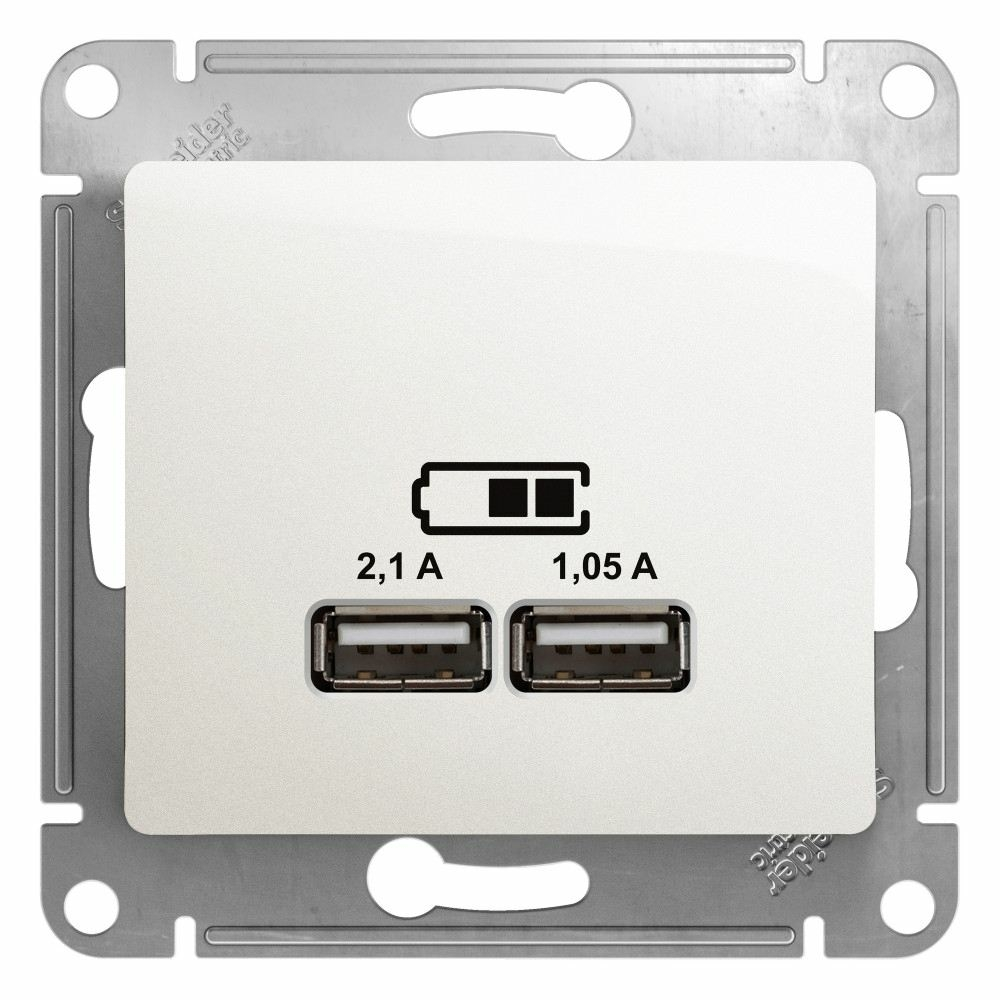 Изображение товара Розетка зарядка usb 2 порта A+A 5V 2,1A GSL000633 Schneider Electric Glossa