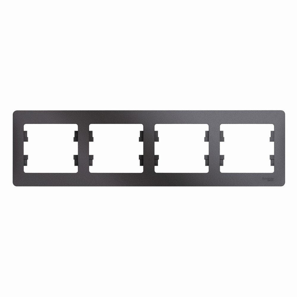 Изображение товара Рамка 4 поста горизонтальная Schneider Electric Glossa, графит GSL001304