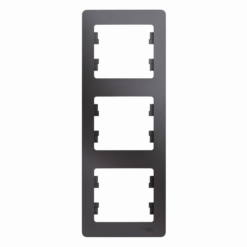 Изображение товара Рамка 3 поста вертикальная Schneider Electric Glossa, графит GSL001307
