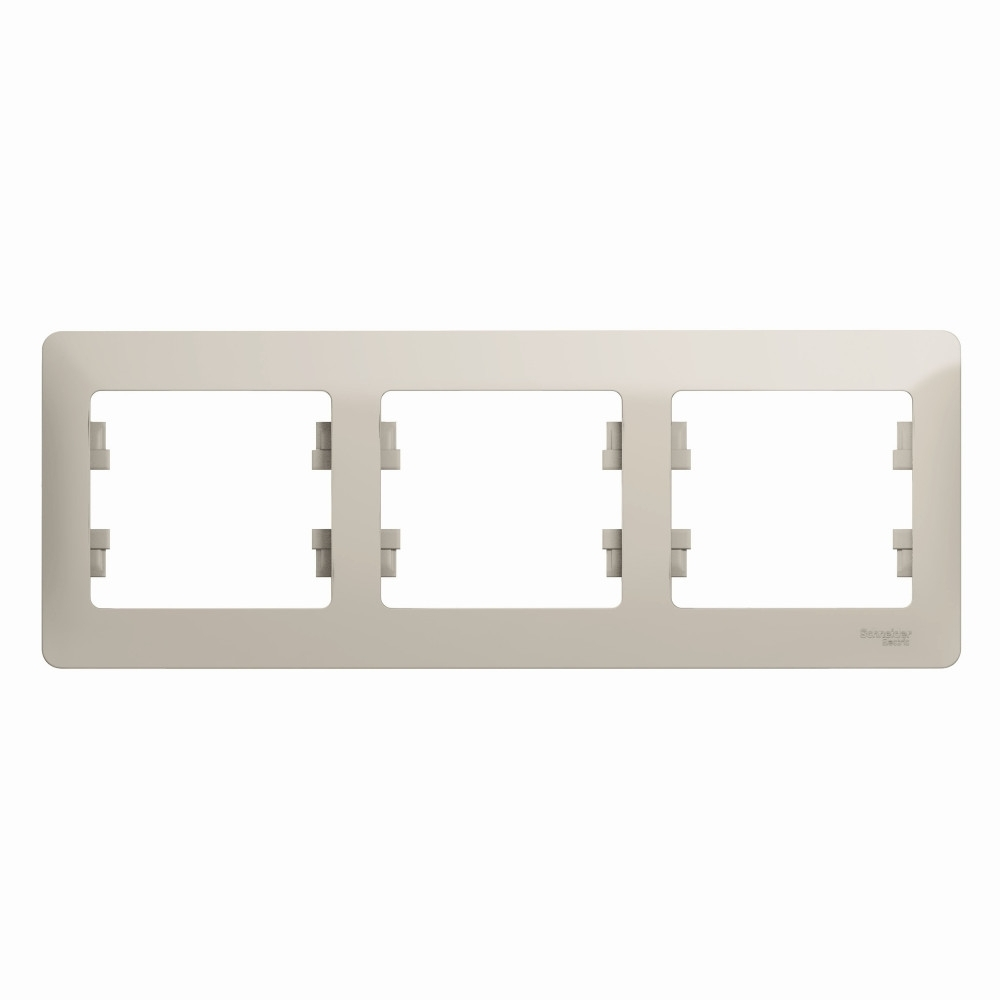Изображение товара Рамка 3 поста горизонтальная Schneider Electric Glossa, молочный GSL000903