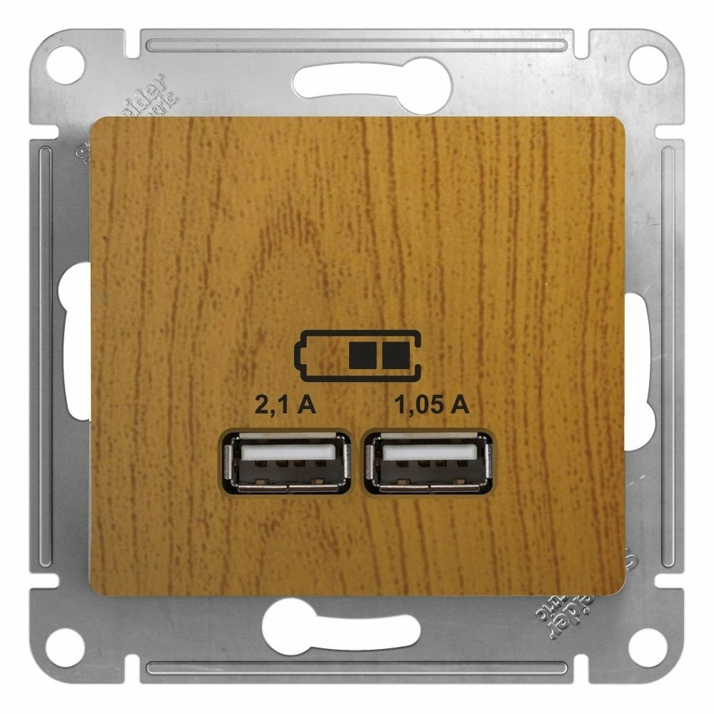 Изображение товара Розетка зарядка usb 2 порта A+A 5V 2,1A GSL000533 Schneider Electric Glossa