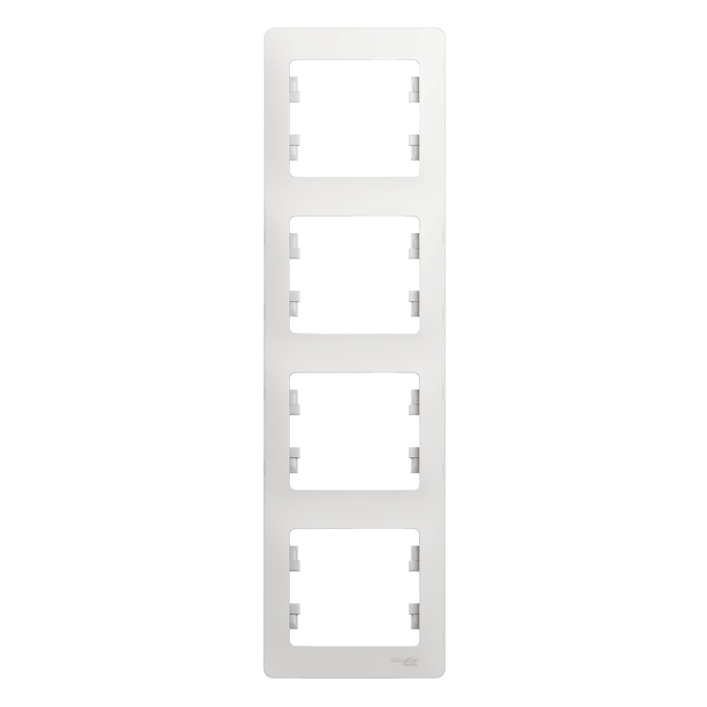 Изображение товара Рамка 4 поста вертикальная, белый Schneider Electric Glossa GSL000108