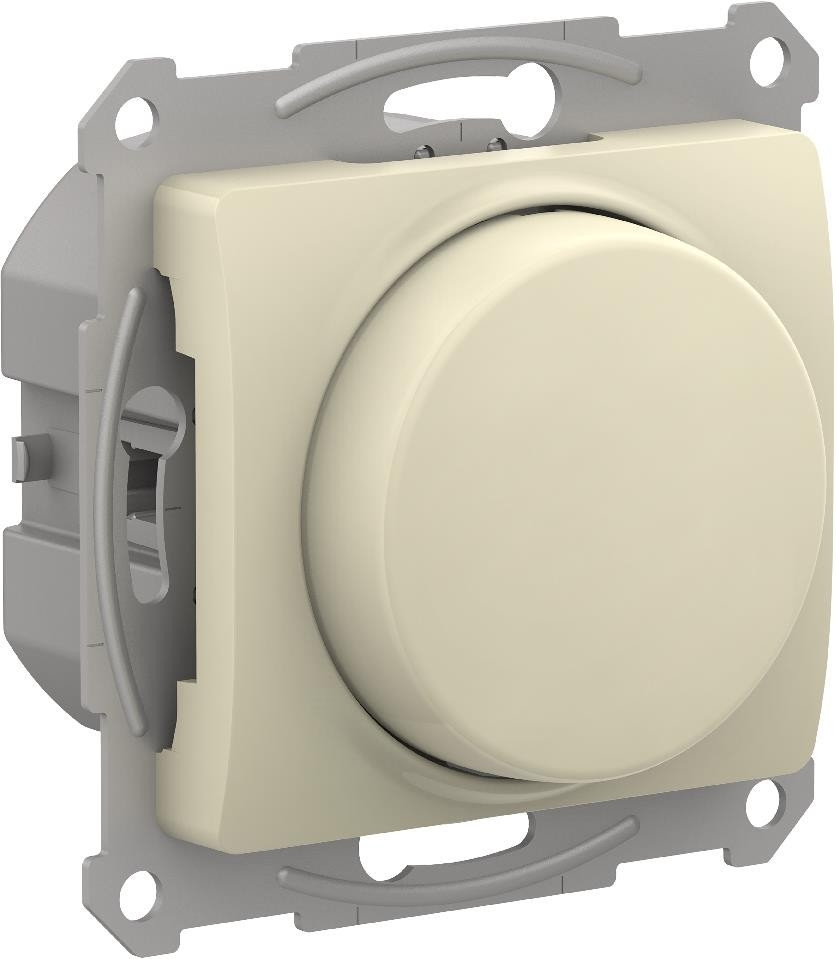 Изображение товара Светорегулятор (диммер) Schneider Electric Glossa поворотно-нажимной, LED, RC, 400Вт, мех.,  БЕЖЕВЫЙ