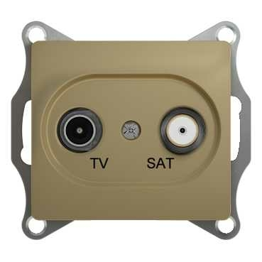 Изображение товара Розетка TV SAT проходная 4dB, титан Schneider Electric Glossa GSL000498