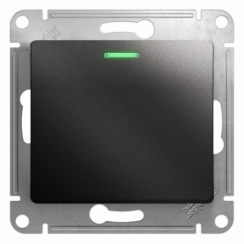 Изображение товара Переключатель 1 клав с подсветкой сх.6а, антрацит Schneider Electric Glossa GSL000763