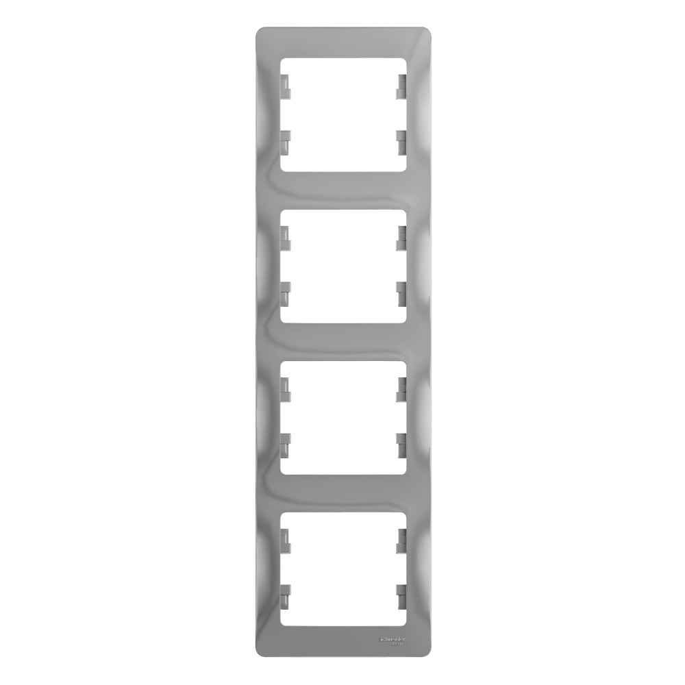 Изображение товара Рамка 4 поста вертикальная, алюминий Schneider Electric Glossa GSL000308