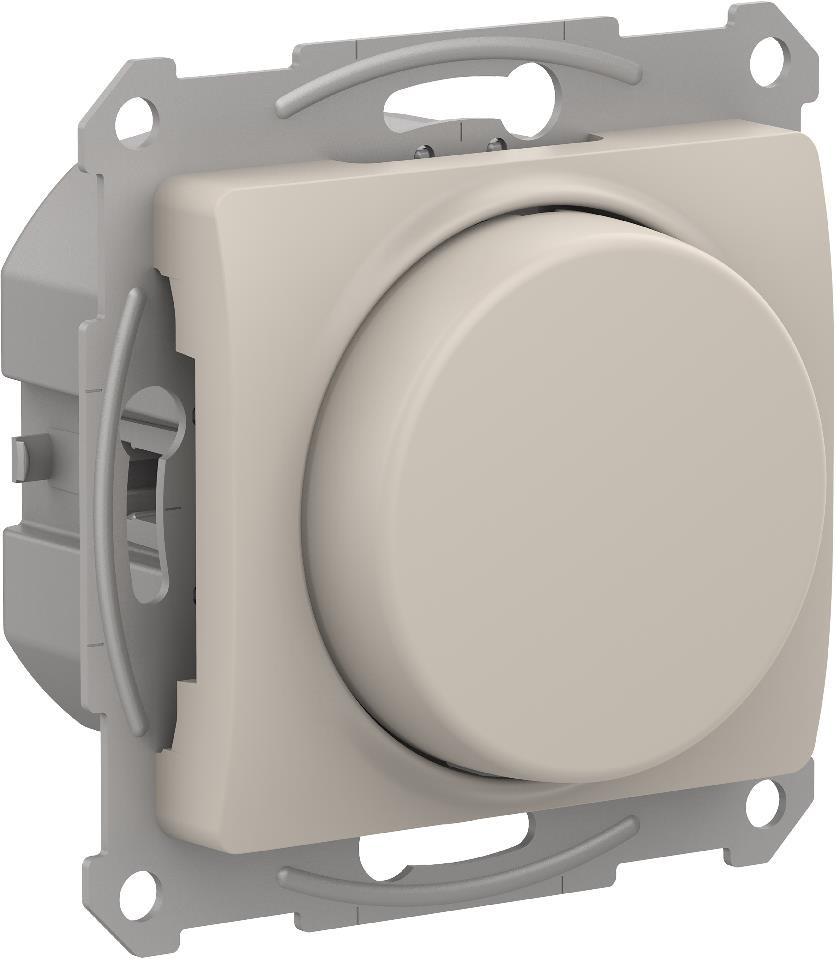 Изображение товара Светорегулятор (диммер) Schneider Electric Glossa поворотно-нажимной, LED, RC, 400Вт, мех.,  МОЛОЧНЫЙ