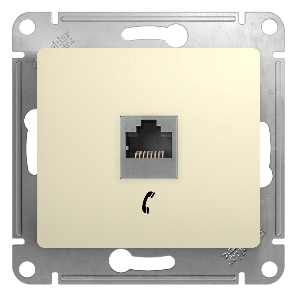 Изображение товара Розетка телефонная RJ11, бежевый Schneider Electric Glossa GSL000281T