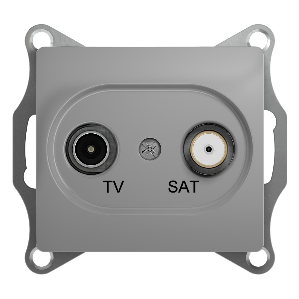 Изображение товара Розетка TV SAT одиночная 1dB, алюминий Schneider Electric Glossa GSL000397