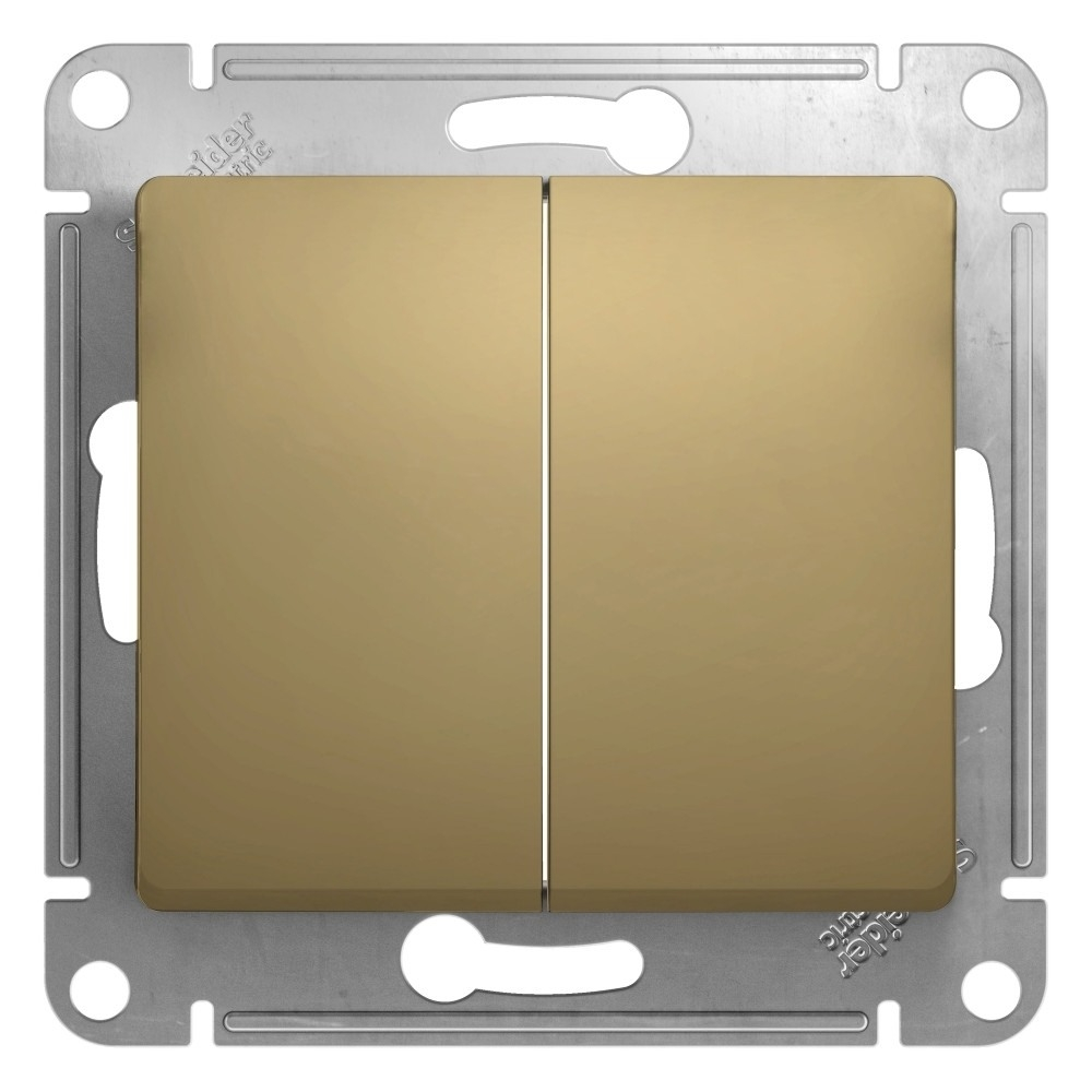 Изображение товара Переключатель 2 клав сх.6, титан Schneider Electric Glossa GSL000465
