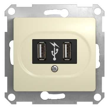Изображение товара Розетка USB, бежевый Schneider Electric Glossa GSL000232
