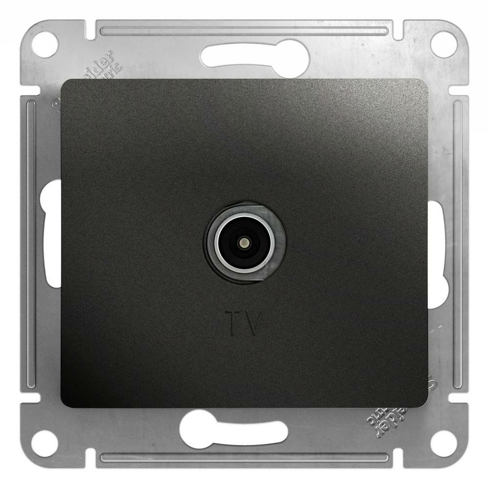Изображение товара Розетка TV проходная 4dB, антрацит Schneider Electric Glossa GSL000792