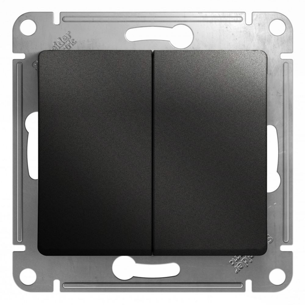 Изображение товара Переключатель 2 клав сх.6, антрацит Schneider Electric Glossa GSL000765