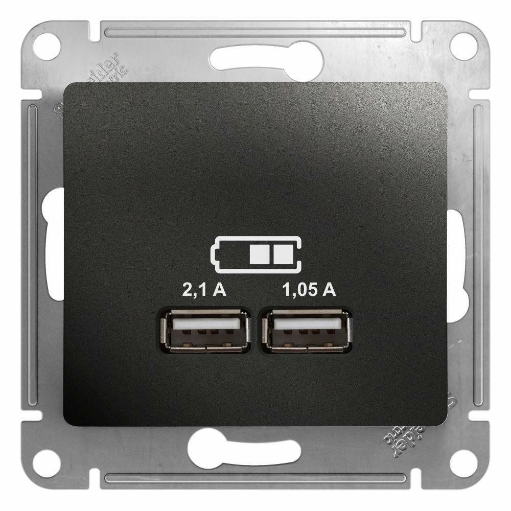 Изображение товара Розетка зарядка usb 2 порта A+A 5V 2,1A GSL000733 Schneider Electric Glossa
