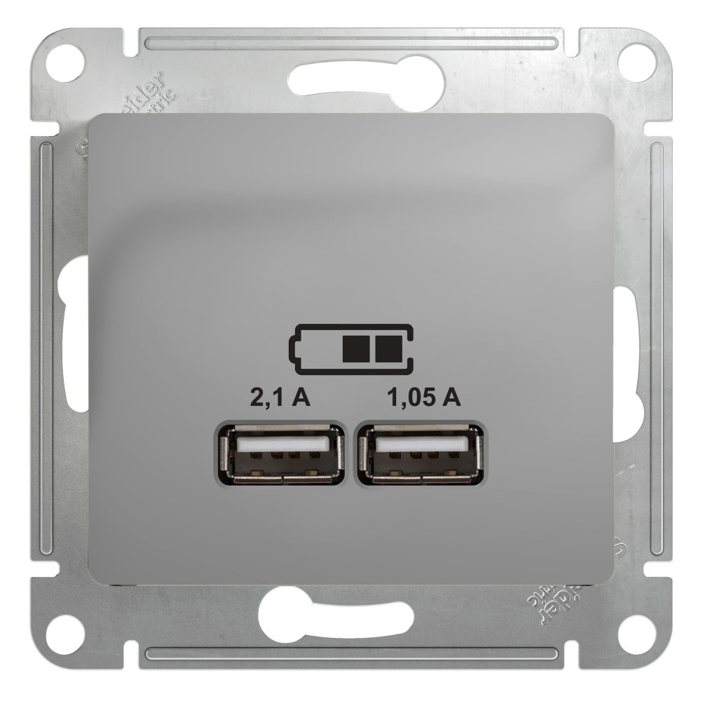 Изображение товара Розетка зарядка usb 2 порта A+A 5V 2,1A GSL000333 Schneider Electric Glossa