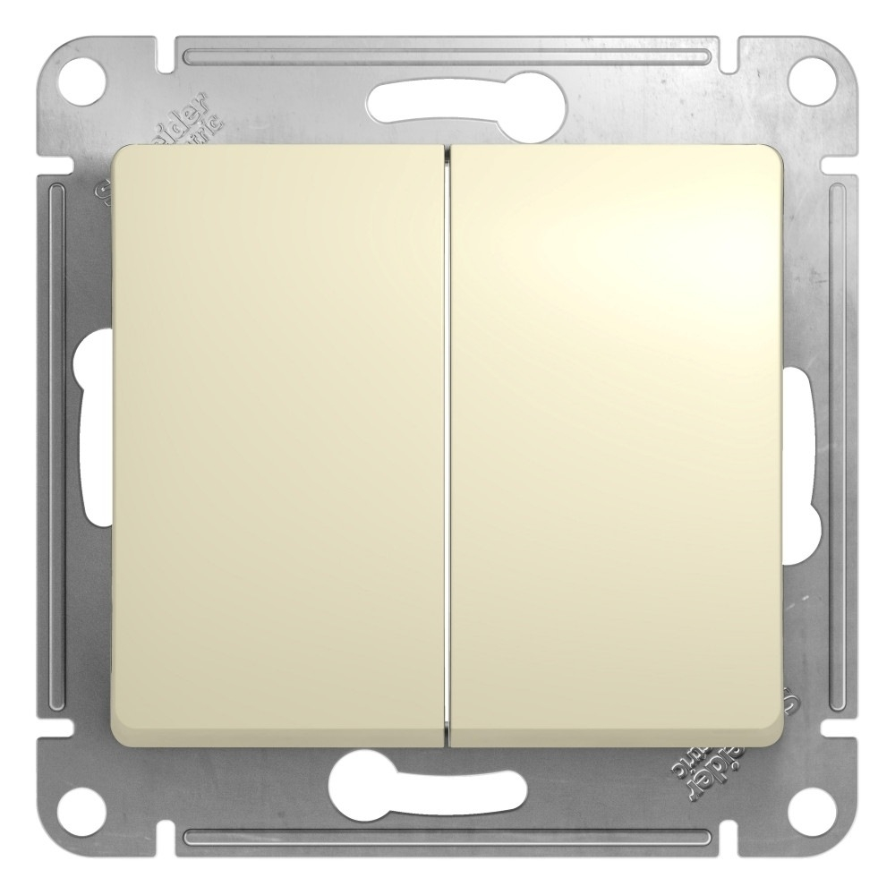 Изображение товара Выключатель 2 клав сх.5, бежевый Schneider Electric Glossa GSL000251