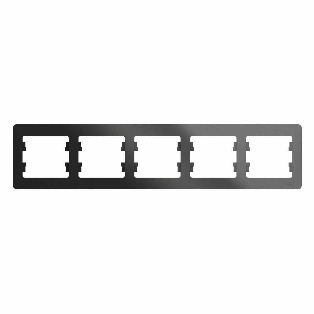 Изображение товара Рамка 5 постов горизонтальная, антрацит Schneider Electric Glossa GSL000705