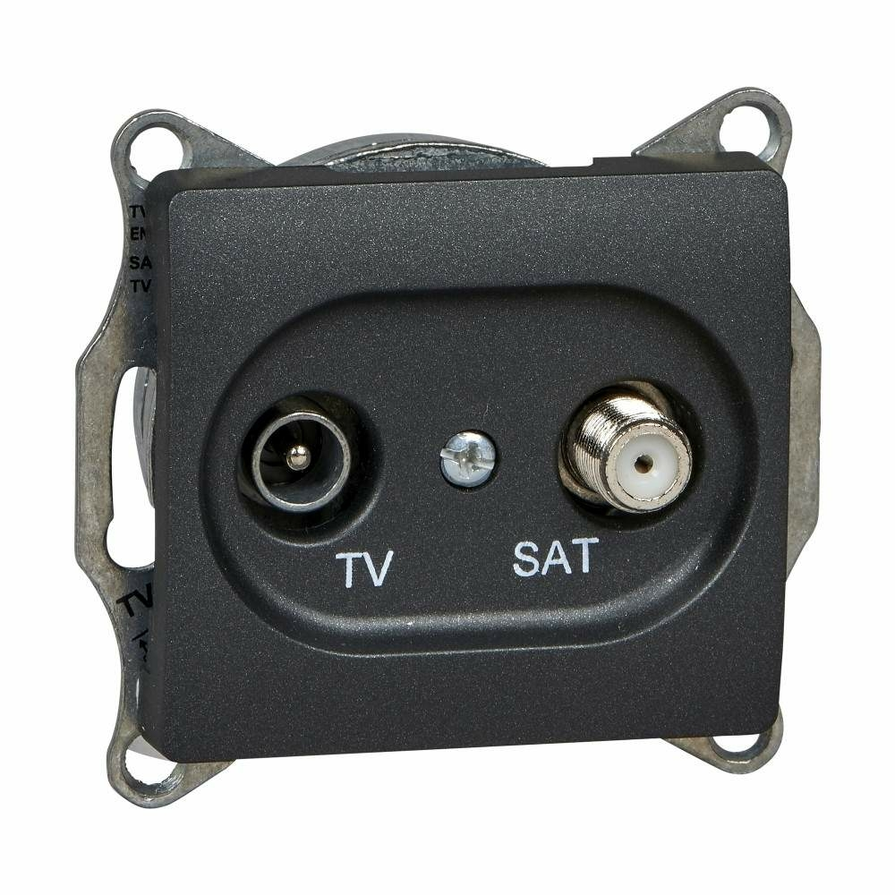 Изображение товара Розетка TV SAT одиночная 1dB, антрацит Schneider Electric Glossa GSL000797