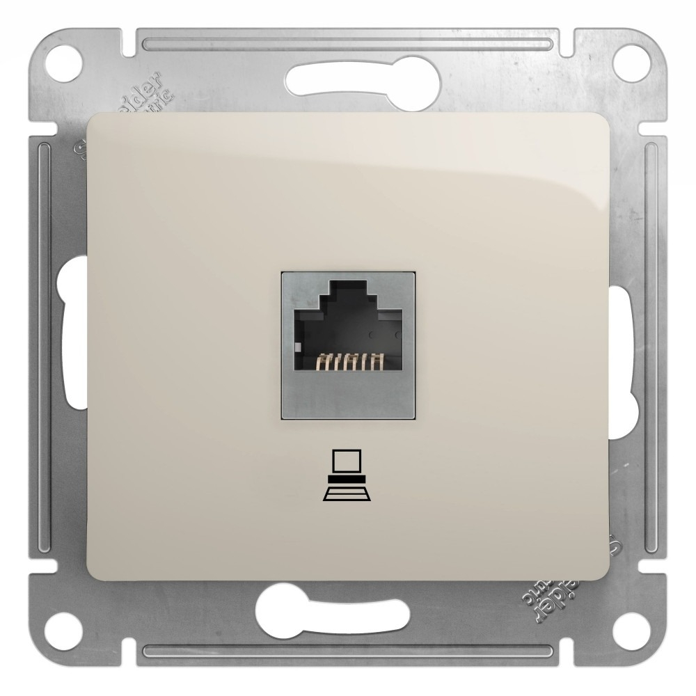 Изображение товара Розетка компьютерная RJ45 Schneider Electric Glossa, молочный GSL000981K