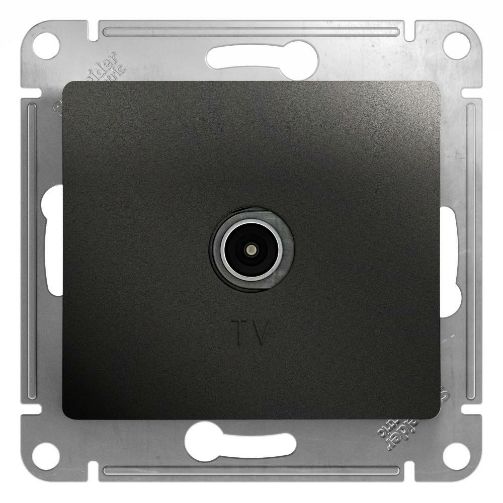 Изображение товара Розетка TV одиночная 1dB, антрацит Schneider Electric Glossa GSL000791