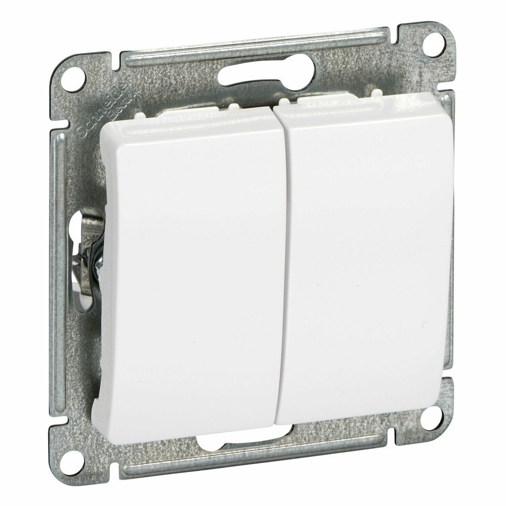 Изображение товара Выключатель 2 клав сх.5, белый Schneider Electric Glossa GSL000151