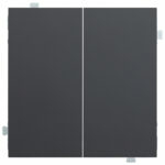 Изображение товара Выключатель двухклавишный проходной, чёрный сатин , 32101+35611 MB, Rikket