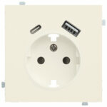 Изображение товара Розетка электрическая с USB A+C, кремовый сатин, 32137+35637 MC, Rikket