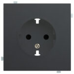 Изображение товара Розетка электрическая, безвинтовой зажим, чёрный сатин, 32130+35632 MB, Rikket