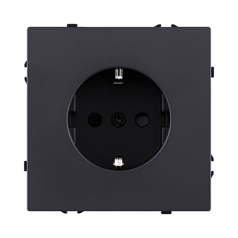 Изображение товара Розетка электрическая SCHUKO 16A/220v В, чёрный матовый Kollinger Eclipse EC-014BK
