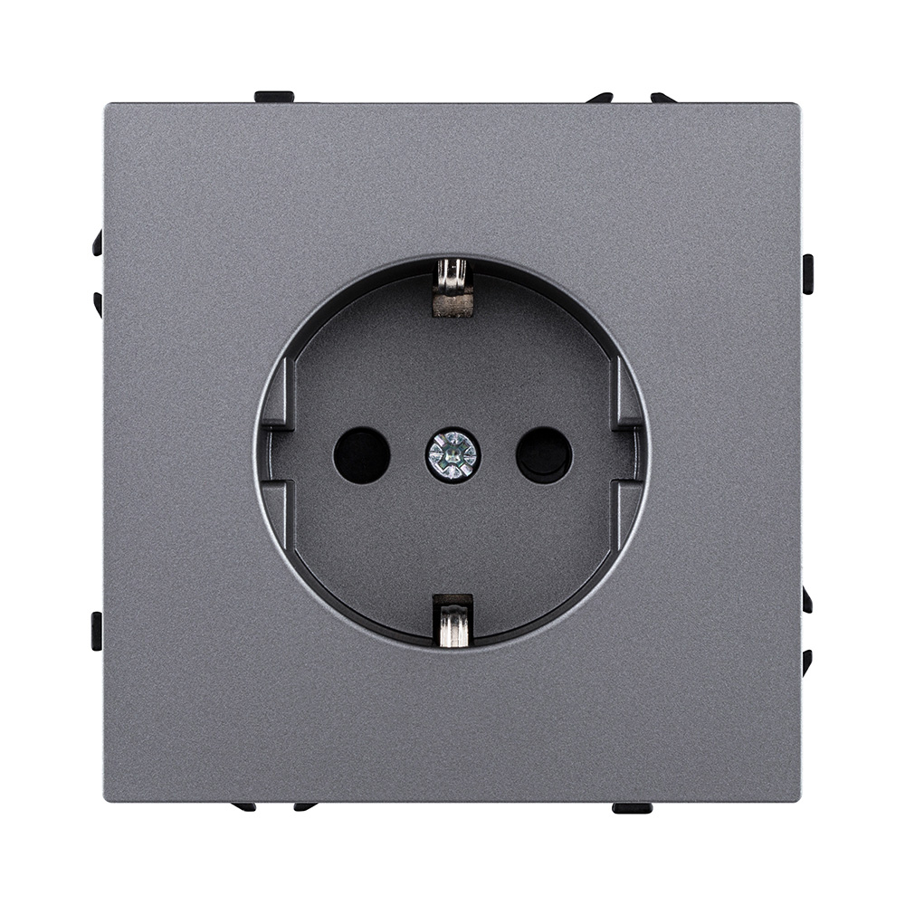 Изображение товара Розетка электрическая SCHUKO 16A/220v В, серый Kollinger Eclipse EC-014GY