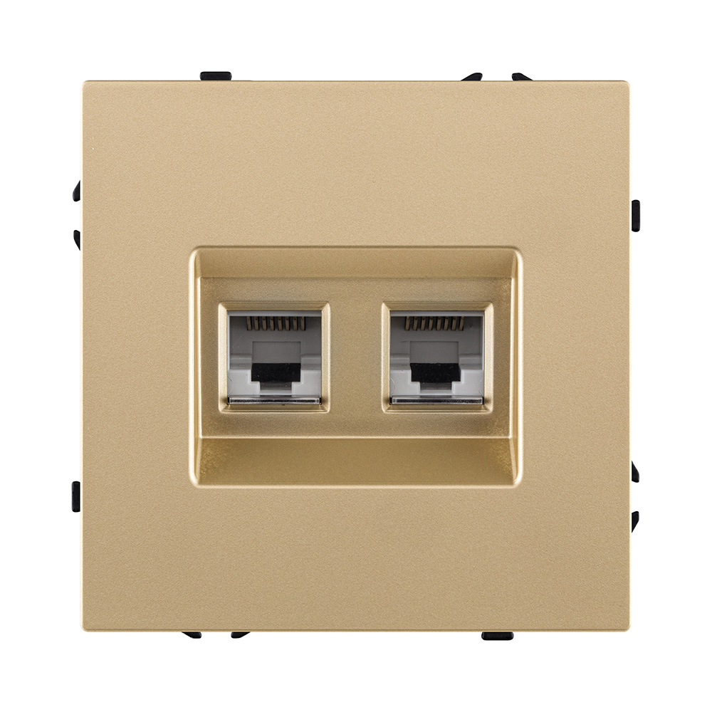Изображение товара Розетка двойная Ethernet RJ45 Cat.6, золотой Kollinger Eclipse EC-018GD