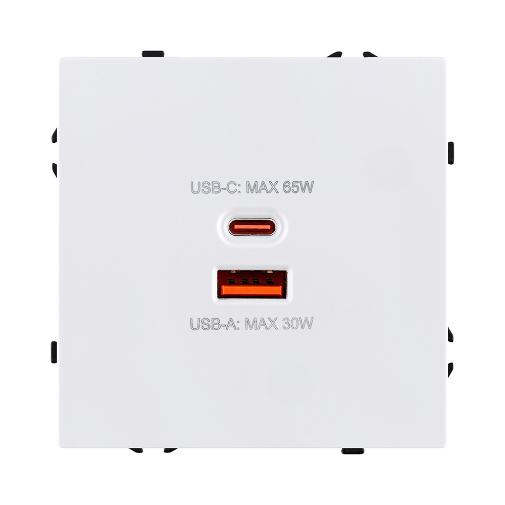 Изображение товара Розетка USB A+C 65W, белый матовый Kollinger Eclipse EC-024WH