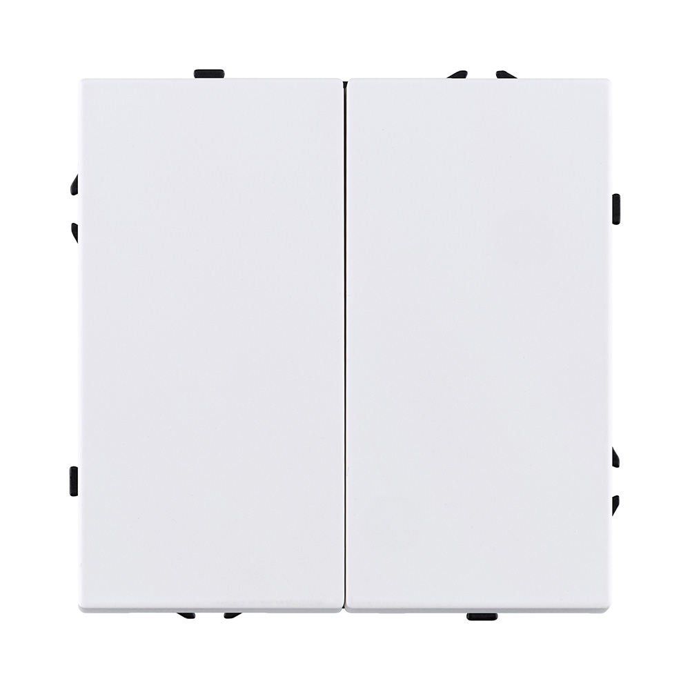 Изображение товара Выключатель кнопочный 2-клавишный 10А/220vВ, белый матовый Kollinger Eclipse EC-025WH