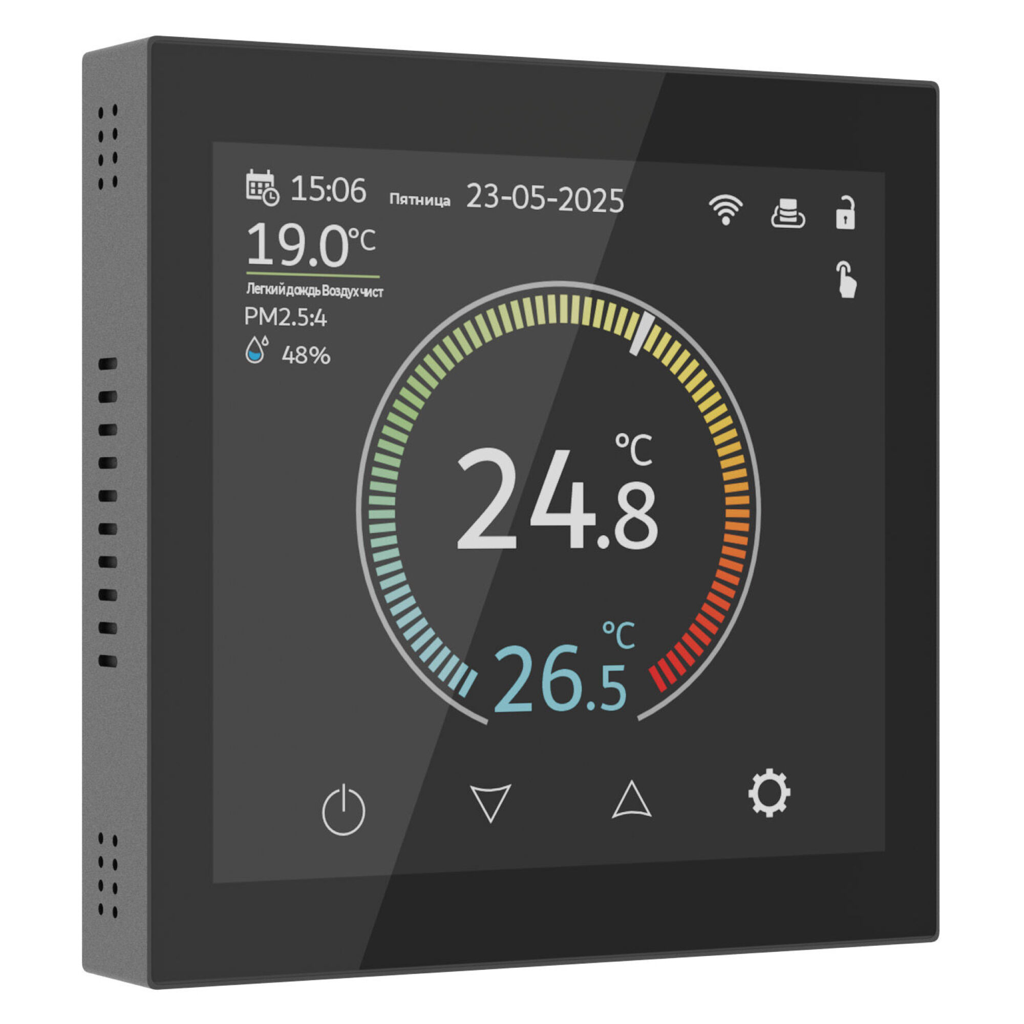 Изображение товара Умный сенсорный терморегулятор с LCD дисплеем (черный) W1851108 Minimir Home Werkel