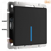 Сенсорный выключатель одноклавишный c Wi-Fi черный W131108