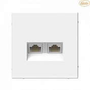 Розетка двойная компьютерная RJ45+RJ45, кат.6А, белый Art Gallery