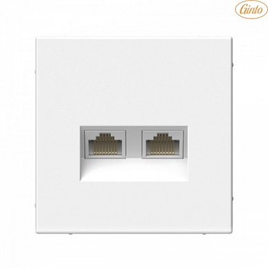 Розетка двойная компьютерная RJ45+RJ45, кат.6А, белый Art Gallery